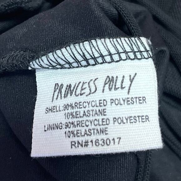 Princess Polly Dobelle Black Mesh Cutout Slim Fit Lace Up Crop Top Blouse Size 2 - Picture 3 of 3